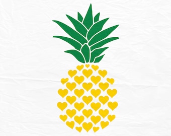 Pineapple svg, Pineapple svg, Svg, Pineapple from hearts, Dxf, Cricut, Silhouette cutting file, Instant download, Svg files.