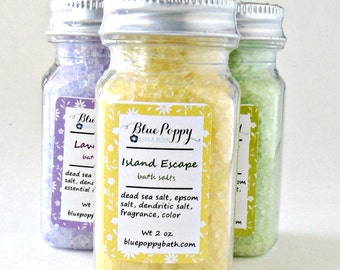 Bath Salt Sample, Mini Bath Salts, Bath Sample Salts, 2 oz., Bath Soak, Mineral Salts, Dead Sea Salts, Epsom Salts