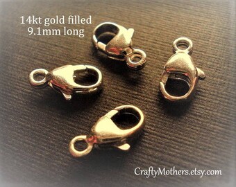 14kt Gold Filled Oval Lobster or Trigger Clasps, 9mm long, high quality necklace or bracelet closure