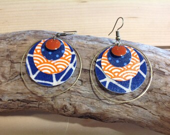 Hoop earrings small fabric