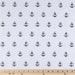 NAVY ANCHOR on WHITE Fabric, Yardage Fabric by the half yard, or full yard, nautical, quilting fabric, apparel fabric, cotton