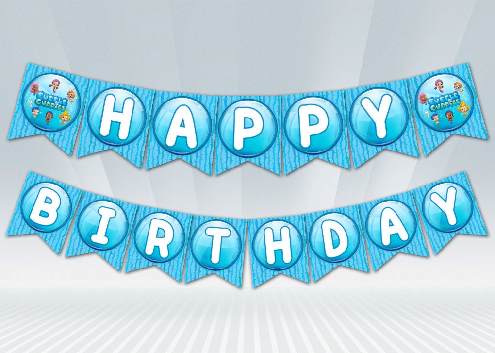 Bubble Guppies Birthday Banner Template