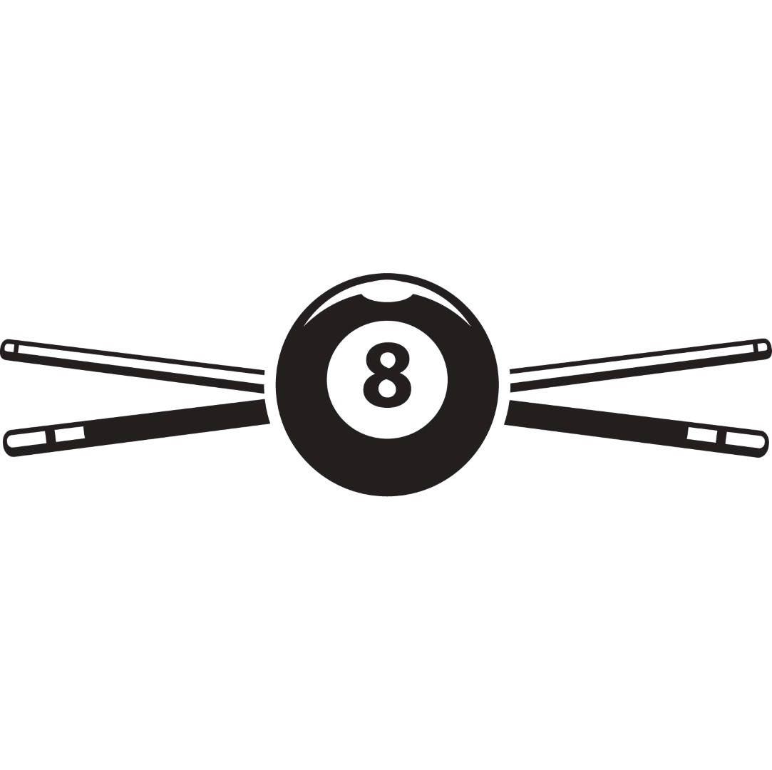 Billiards Pool Logo #3 Sticks Crossed Eight Ball Sports Game .SVG .EPS ...