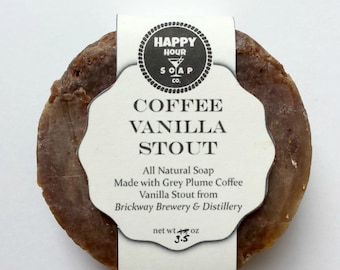 Shaving Soap - Coffee Vanilla Stout Beer Soap - Made from local Omaha beer! - Makes a great Father's Day gift and gift for man! Shave Soap