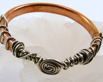 Copper and Sterling Silver Bangle - As seen in the GBK 2014 Golden Globes Celebrity Gift Lounge