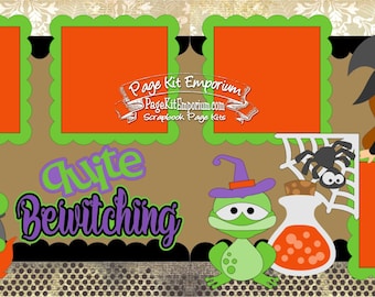 Scrapbook Page Kit Halloween Witch Quite Bewitching Costume Party 2 page Scrapbook Layout Kit 124