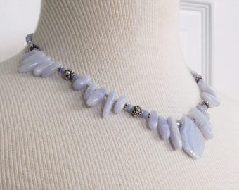 Beautiful Blue Lace Agate Necklace