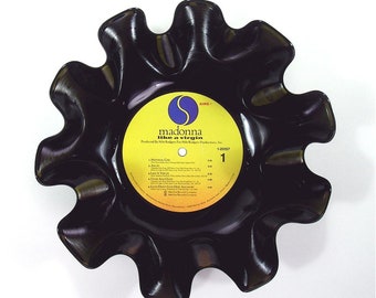 Madonna Vinyl Record Bowl Vintage LP Album 1984 (Like a Virgin) Yellow Label