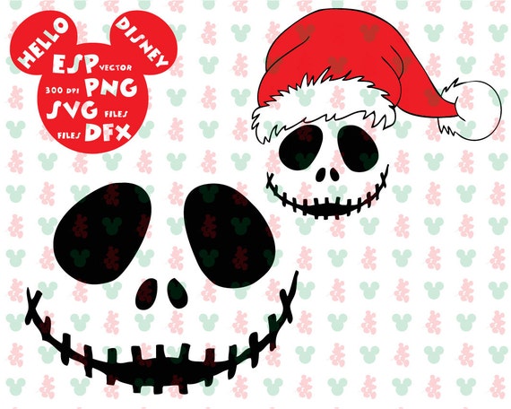 Jack Skellington Christmas hat Clipart Cut files Mouse