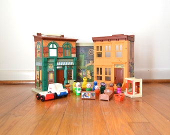 Vintage Fisher Price Little People Sesame Street Playset
