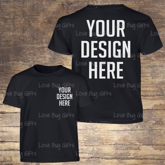 Download Youth TShirt Mock Up Black Youth Unisex Short Sleeve Shirt