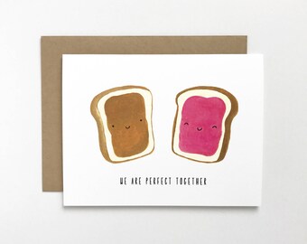 Peanut Butter & Jelly - Love, Anniversary, Valentine's Day Card