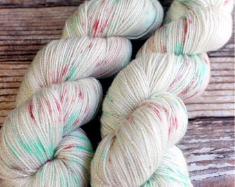 Brillante - Christmas Speckles - Hand Dyed Yarn - 75/20/5 Superwash Merino/Nylon/Stellina
