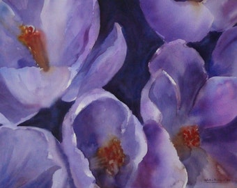 Tulip - Floral Original Watercolor painting by SriWatercolors 22 x 30 in
