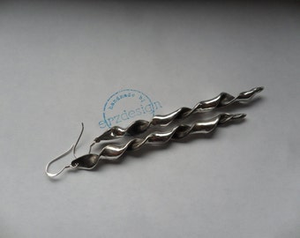 Blackened sterling silver spiral earrings