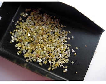 Yellow Diamond, Drilled Diamond Chips, Uncut Diamond, Rough Diamond, Raw Diamond Chips, Raw Uncut Diamond, 1mm To 2mm Approx, 1Carat Weight