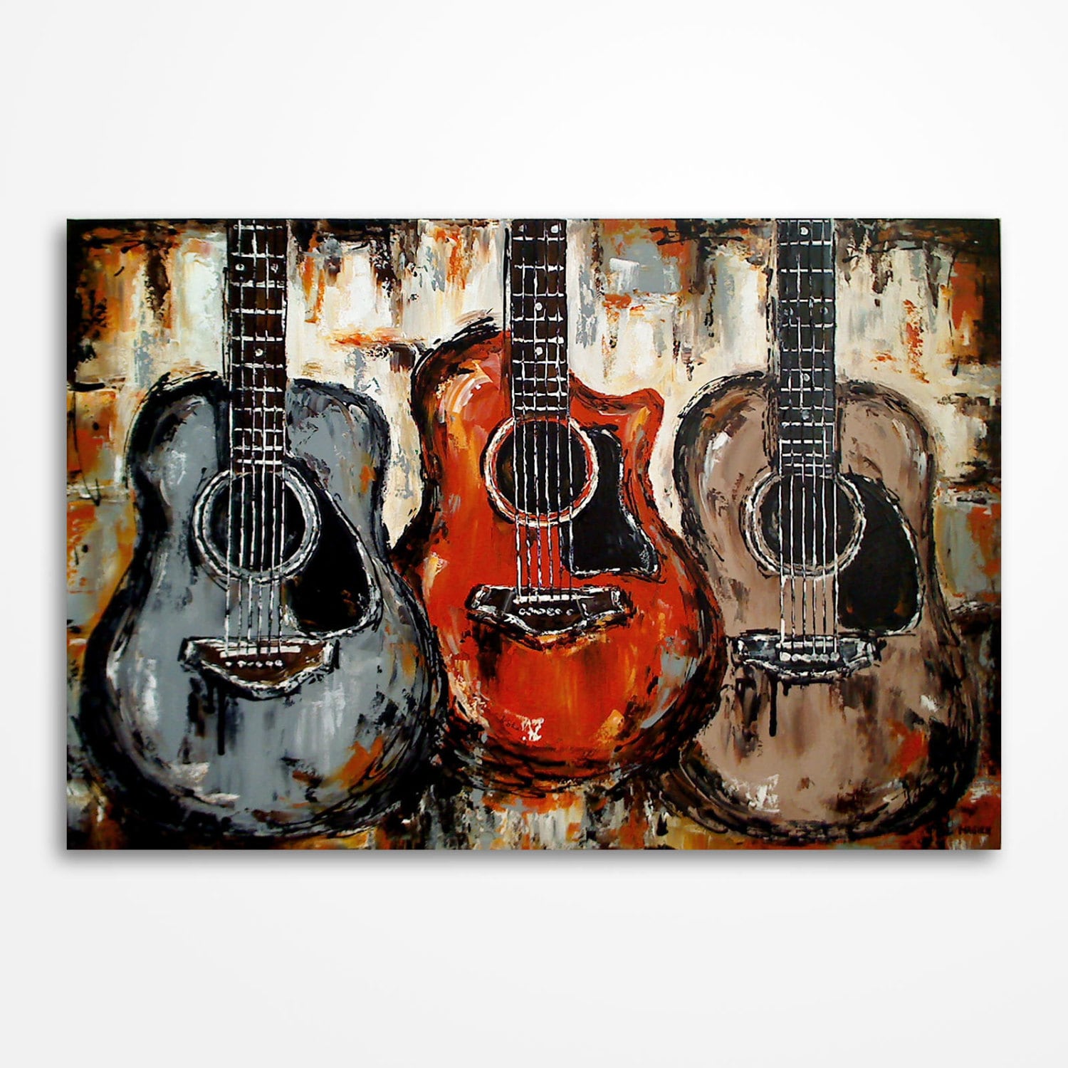 Acoustic guitar painting Music art Guitar Art Guitar player