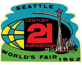 Vintage Style Seattle Worlds Fair 1962 World's Travel Decal sticker