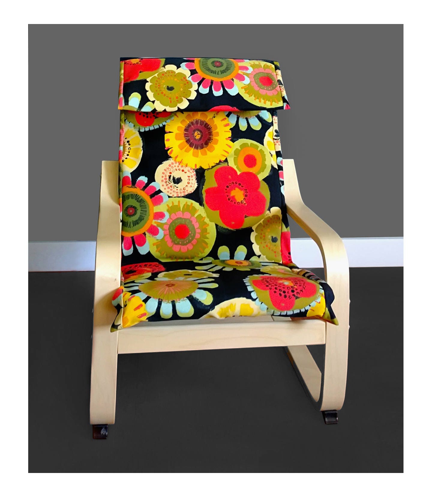 Girls Flowers Ikea Poang Chair Cover Girls Floral Print Ikea