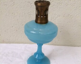 Lampe Berger in opaline blue, vintage 1960