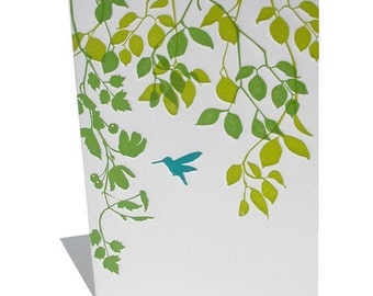4B Hummingbird letterpress notecard set