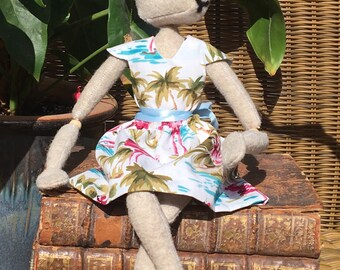 Plush Posable Rabbit Doll Pattern, Girl
