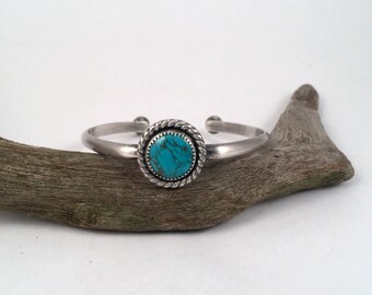 Silver Cuff Bracelet, Turquoise Bracelet, Turquoise Cuff, Sterling Silver Bracelet, Stacking Bracelet, Gemstone Bracelet, Silver Bangle