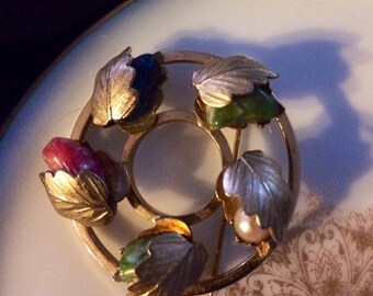Vintage Sarah Coventry Fall Circle Pin Brooch