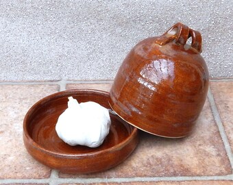 Garlic roaster or butter dish handthrown in stoneware butterdish wheel thrown pottery handmade ceramic