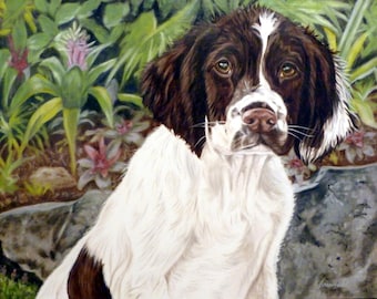 Custom Pet Portrait 16"x20", 1 pet, Oil on Gessobord from your photo by Cynthia Brassfield