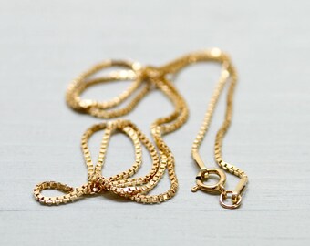 18" Gold chain, gold necklace chain, gold box chain - 14k gold filled box chain - gold jewelry - Sea and Cake jewelry