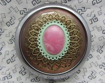 Compact Mirror Makeup Mirror Pocket Mirror Bridesmaid Maid of Honor Gift Bridal Shower Favors Comes With Protective Pouch Wistful