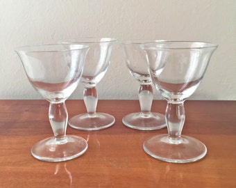 Vintage Mini Martini Glasses/Retro Martini Glasses/Vintage Barware Glass Set/Glassware/Retro Tiny Martini Glass/Vintage Shot Glass/Set of 4