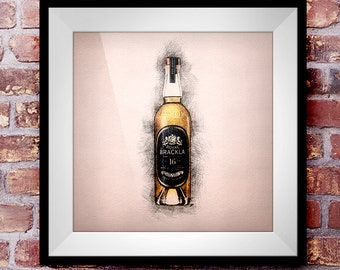 Royal Brackla 16 - Crosshatch Whisky Wall Art