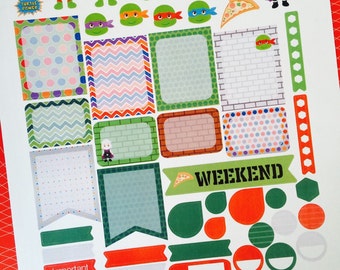 Weekly Planner Sticker Set Mutant Turtles