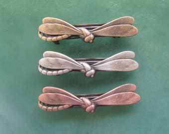 Dragonfly French Barrette 50mm- Hair Accessories- Hair Clips- Silver Barrettes- Small Barrettes
