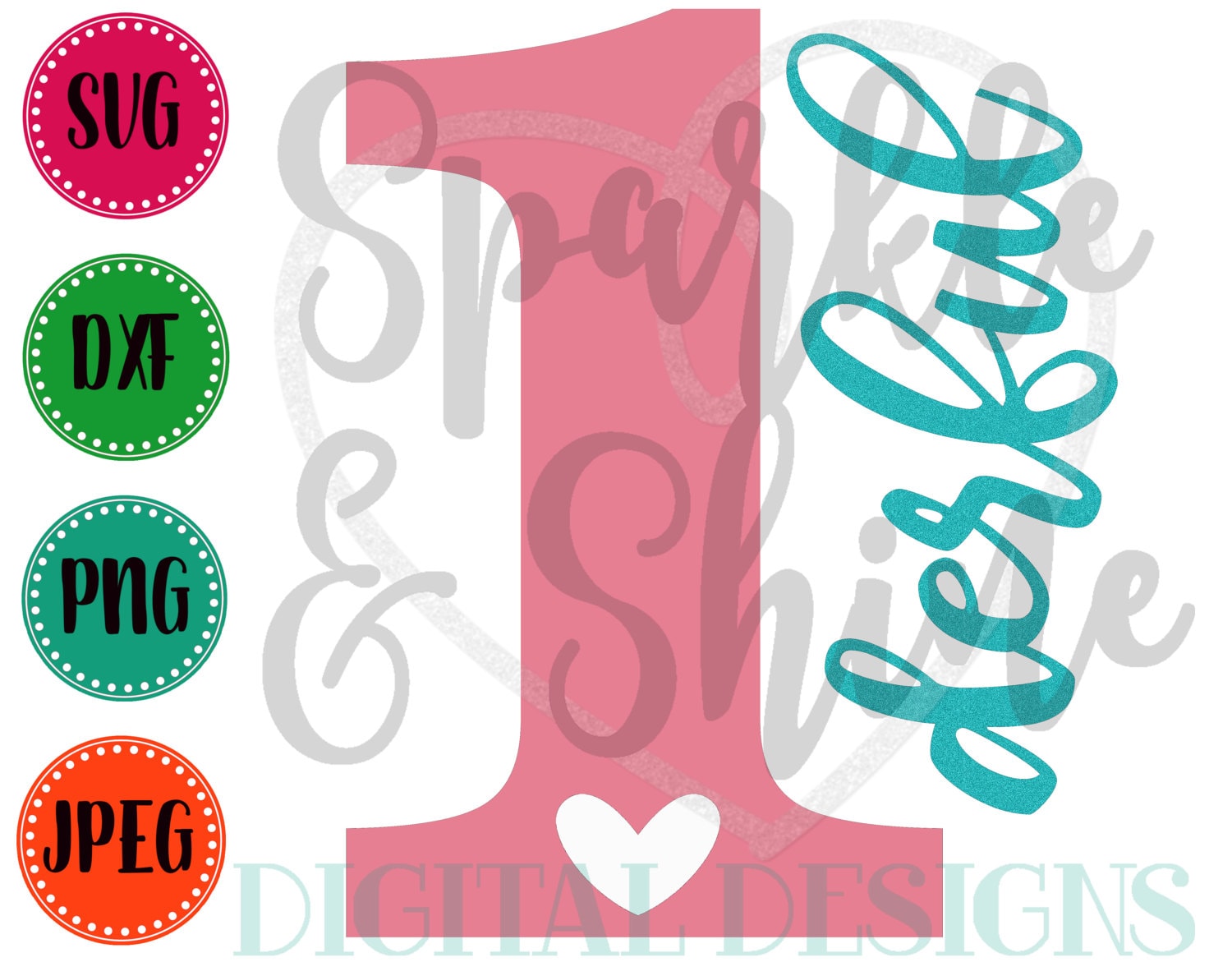 1st Birthday SVG DXF JPEG Birthday Girl Cut File Girl Svg