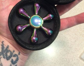 Solid fidget spinner 6 in 1 Rainbow Hand Spinner with nice weight Stainless steel 188 Bearings