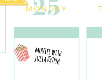 Popcorn planner stickers