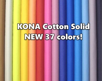 Robert Kaufman KONA Cotton Solid New 37 colors by the 1/2 yard