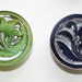 Button ~ Glass Moonglow Shaved Pictorial - Small