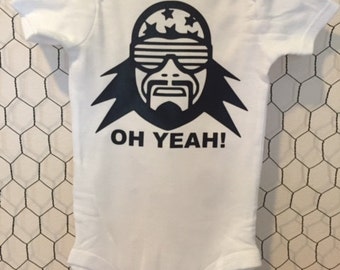 Macho Man Randy Savage Wrestling Baby Gift Bodysuit WWE WWF