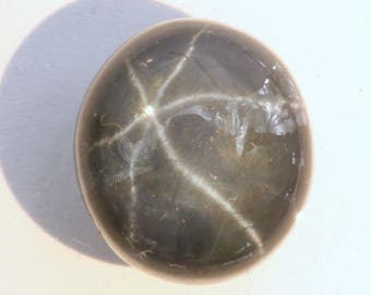 Dark Blue Star Sapphire Oval Cabochon Diffused Star Natural Gemstone 6.42 carat