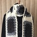 Black and White Super Scarf, Dark and Light Super Scarf, Men's B&W Super Scarf, Ladies Dark and Cream Super Long Scarf, Super Scarf