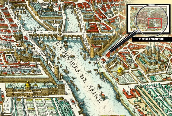 old map of paris 1615 plan of the city city university and suburbs of paris with the description of its antiquity
