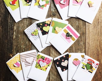 Mini Cards Set Retro Typewriter Tiny Notes