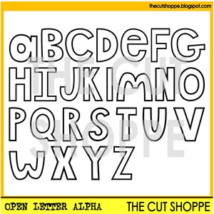 The Open Letter Alpha is a hand-drawn alphabet, that can be used on your scrapbooking and papercrafting projects.