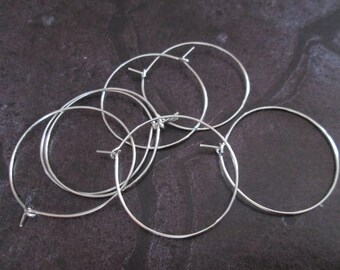 10 hoop Silver earrings matte 20 mm