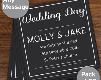 Personalised Classic Pack of 20 Cards/Invites Save the Dates