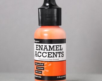 Orange Enamel, Ranger Enamel Accent, Faux Enamel, Non-Toxic, Jewelry Supplies, Jewelry Coloring, Metal Stamping, Stamping Supplies, Stamps